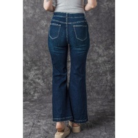 Real Teal High Rise Ripped Bell Bottom Jeans - 8 US thumbnail