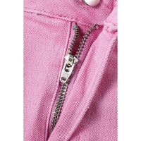 Pink Frayed Edge Mid Rise Denim Shorts - 10 US thumbnail