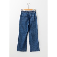 Sail Blue Mineral Wash Drawstring Waist Loose Straight Denim Pants - 8 US thumbnail