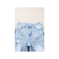 Beau Blue Light Wash Distressed Flare Jeans - 6 US thumbnail