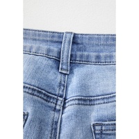 Beau Blue Mineral Wash Raw Hem High Waist Flared Jeans - 8 US thumbnail