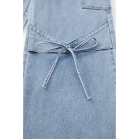 Beau Blue Bowknot Decor Boyfriend Cargo Jeans - 8 US thumbnail