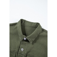 Moss Green Distressed Frayed Denim Romper - L thumbnail
