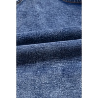 Dusk Blue Sleeveless U Neck Patched Pocket Denim Romper - L thumbnail