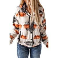 Gray Western Aztec Snap Buttoned Fleece Jacket - XL thumbnail