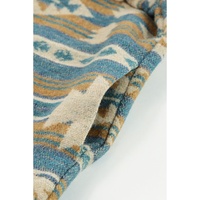 Azura Exchange Blue Western Aztec Print Button Flap Pocket Shacket - M thumbnail