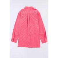 Pink Buttoned Flap Pocket Corduroy Jacket - XL thumbnail