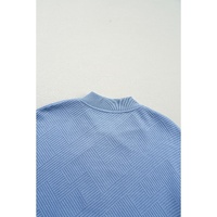 Myosotis Solid Textured Stand Neck Zipper Bomber Jacket - 2XL thumbnail