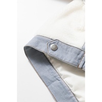 White Contrast Trim Buttoned Sherpa Jacket - M thumbnail