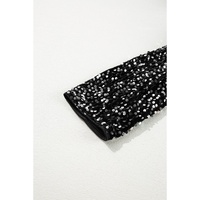 Black Sequined Open Front Cropped Jacket - L thumbnail