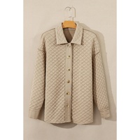 Jet Stream Solid Color Quilted Puffer Buttoned Shacket - 2XL thumbnail