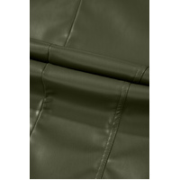 Sage Green Solid Faux Leather Zipper Slim Fit Bomber Jacket - M thumbnail