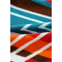 Sky Blue Aztec Printed Lapel Bell Sleeve Jacket - M thumbnail