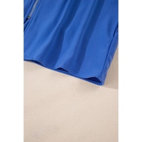 Dusk Blue Collar Tab Sleeve Zip Up Flap Detail Jacket - M thumbnail