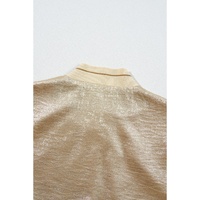 Pale Khaki Metallic Zip up Baseball Jacket - L thumbnail