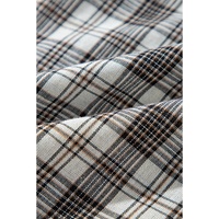 Black Checkered Print Loose Fit Buttoned Hooded Shacket - M thumbnail
