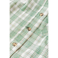Green Checkered Print Loose Fit Buttoned Hooded Shacket - M thumbnail