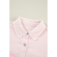 Delicacy Two-tone Color Exposed Seam Corduroy Shacket - S thumbnail