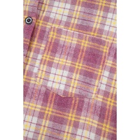 Pink Plaid Print Chest Pocket Long Sleeve Shacket - XL thumbnail