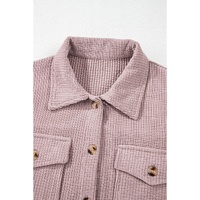 Light Pink Corduroy Flap Pocket Button Up Shacket - 2XL thumbnail