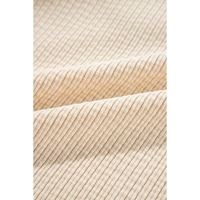 Oatmeal Corduroy Flap Pocket Button Up Shacket - M thumbnail