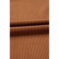 Cinnamon Corduroy Flap Pocket Button Up Round Hem Shacket - S thumbnail