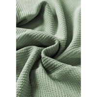 Clearly Aqua Plus Size Corded Knit Pocketed Crew Neck Top - 1X thumbnail