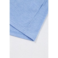 Sky Blue Leopard Print Patch Colorblock Plus Size T Shirt - 2X thumbnail