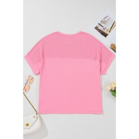Bonbon Corded Patchwork Pocketed Plus Size T Shirt - 1X thumbnail