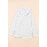 Gray Plus Size Kangaroo Pocket Henley Button Hoodie - 2X thumbnail