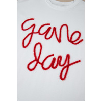 White Plus Size Game Day Tinsel Rugby Football Season Sweatshirt - 3X thumbnail