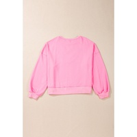 Pink Touch Down Rugby Football Embroidered Plus Size Sweatshirt - 4X thumbnail
