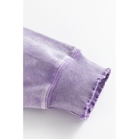 Orchid Petal Textured Patchwork Frilled Trim Plus Size Pullover Sweatshirt - 1X thumbnail