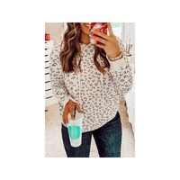 Printed Subtle Slit Plus Size Leopard Hoodie - 5X thumbnail