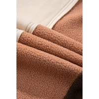 Brown Exposed Seam Colorblock Plus Size Hoodie - 1X thumbnail