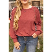 Redwood Burl Aztec Patchwork Drop Shoulder Plus Size High Low Sweatshirt - 1X thumbnail