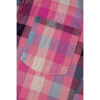 Rose Stripe Plus Size Checkered Print Button up Shirt - 1X thumbnail