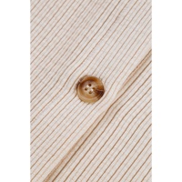 Oatmeal Textured Flap Pockets Buttoned Plus Size Shacket - 3X thumbnail