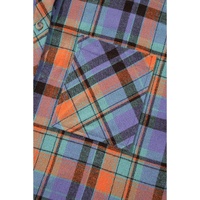 Orange Plus Size Plaid Print Buttoned Shirt - 1X thumbnail