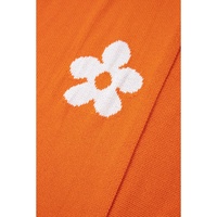 Orange Flower Pattern Drop Shoulder Plus Size Cardigan - 2X thumbnail