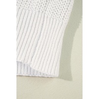 White Gobble Til You Wobble Pop Up Crochet Plus Size Sweater - 1X thumbnail