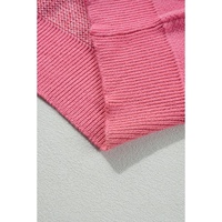 Azura Exchange Pink Plus Size Love Heart Block Mock Neck Lantern Sleeve Valentine Sweater - 1X thumbnail