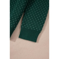 Green Christmas Snowflake Pattern Drop Shoulder Plus Size Sweater - 1X thumbnail