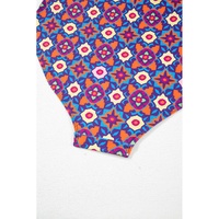 Black Drawstring Tied Front Flared Top Geometric Print Bottom Plus Size Tankinis - 1X thumbnail