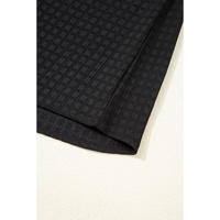 Black Textured Ruffled Sleeve Babydoll Plus Dress - 3X thumbnail