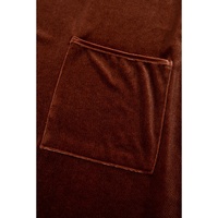 Coffee Plus Size V Neck Collared Pleated Back Rounded Hem Velvet Dress - 2X thumbnail