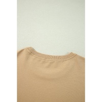 Apricot Color Block Patchwork Ruffled Plus Size Mini Dress - 4X thumbnail