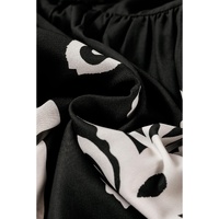 Black Plus Size Western Floral Print Fringed V Neck Dress - 1X thumbnail