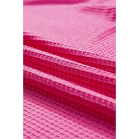 Rose Red Solid Waffle Knit Plus Size Two Piece Set - 1X thumbnail