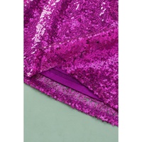 Violet Sequined High Waist Plus Size Midi Skirt - 3X thumbnail